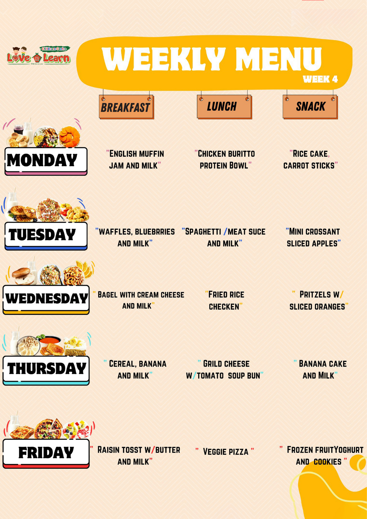 food menu